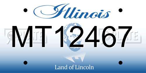 MT12467 Illinois License Plate