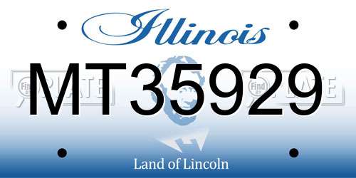 MT35929 Illinois License Plate
