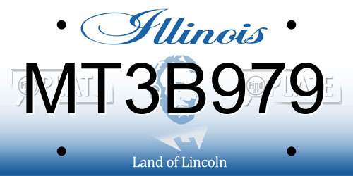 MT3B979 Illinois License Plate