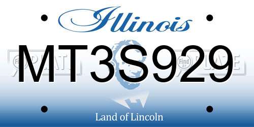 MT3S929 Illinois License Plate