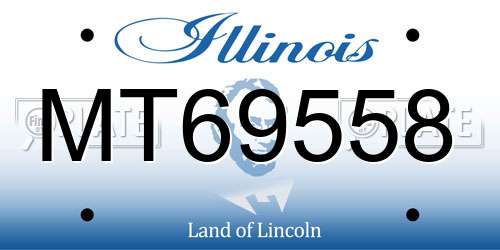 MT69558 Illinois License Plate