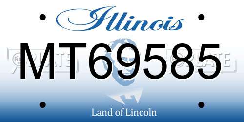 MT69585 Illinois License Plate