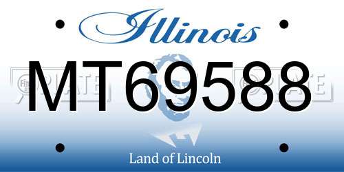 MT69588 Illinois License Plate