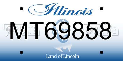MT69858 Illinois License Plate