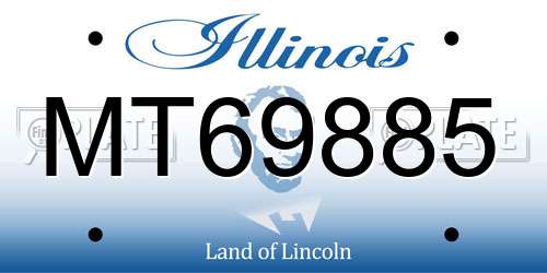 MT69885 Illinois License Plate
