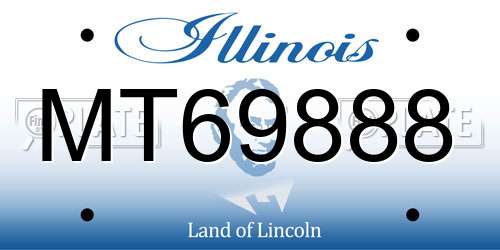 MT69888 Illinois License Plate