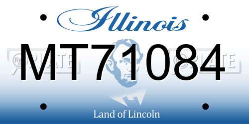 MT71084 Illinois License Plate