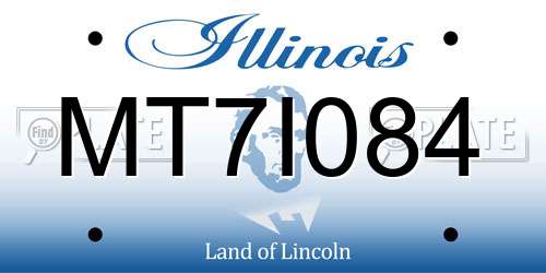 MT7I084 Illinois License Plate