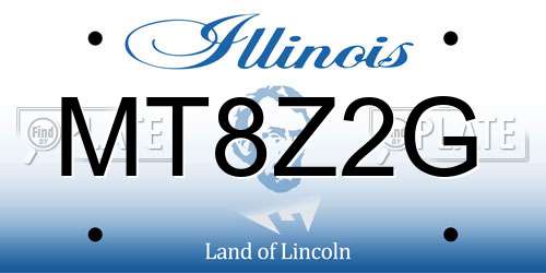 MT8Z2G Illinois License Plate