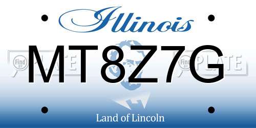 MT8Z7G Illinois License Plate