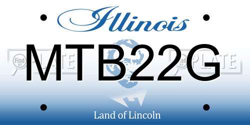 MTB22G Illinois License Plate