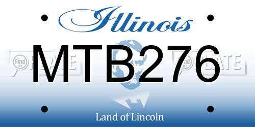MTB276 Illinois License Plate