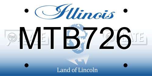 MTB726 Illinois License Plate