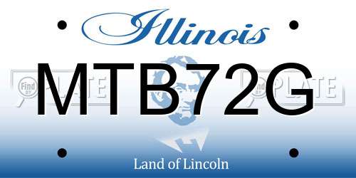 MTB72G Illinois License Plate
