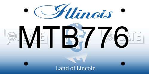 MTB776 Illinois License Plate
