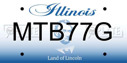 MTB77G Illinois License Plate