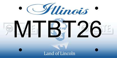 MTBT26 Illinois License Plate