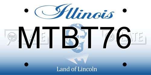 MTBT76 Illinois License Plate