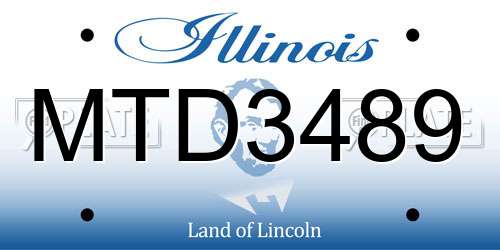 MTD3489 Illinois License Plate