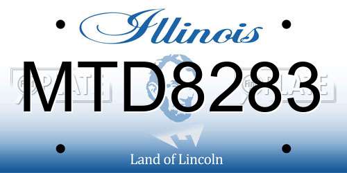 MTD8283 Illinois License Plate