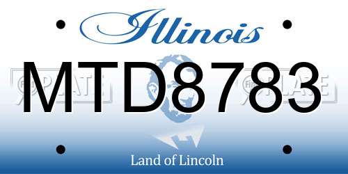 MTD8783 Illinois License Plate