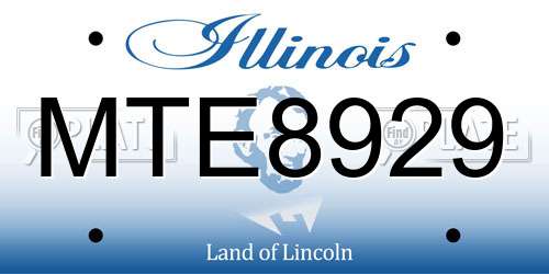 MTE8929 Illinois License Plate