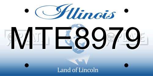 MTE8979 Illinois License Plate