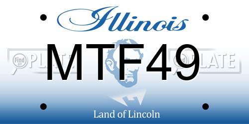 MTF49 Illinois License Plate