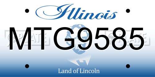 MTG9585 Illinois License Plate
