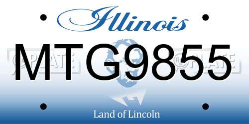 MTG9855 Illinois License Plate