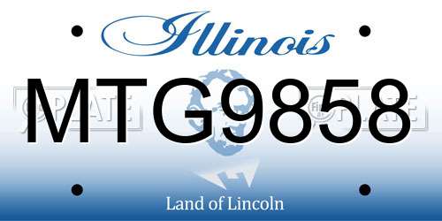 MTG9858 Illinois License Plate