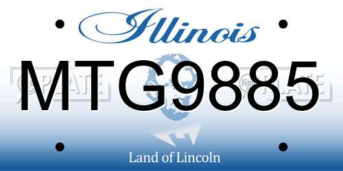 MTG9885 Illinois License Plate