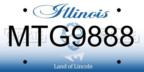 MTG9888 Illinois License Plate