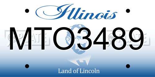 MTO3489 Illinois License Plate