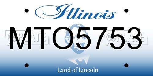 MTO5753 Illinois License Plate