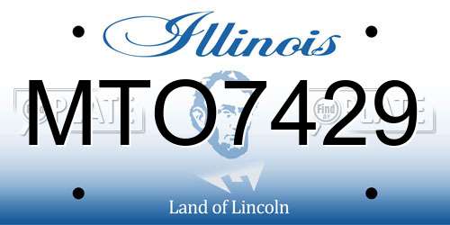MTO7429 Illinois License Plate