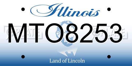MTO8253 Illinois License Plate