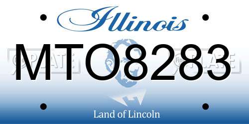 MTO8283 Illinois License Plate