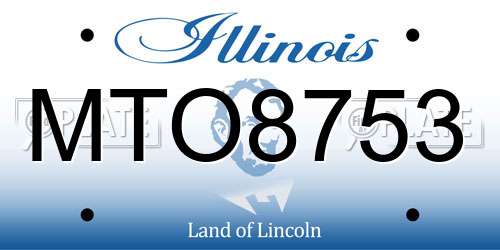 MTO8753 Illinois License Plate