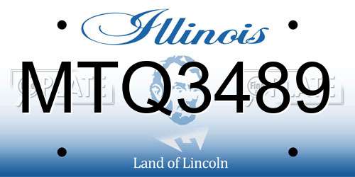 MTQ3489 Illinois License Plate