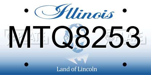 MTQ8253 Illinois License Plate