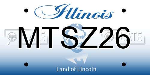 MTSZ26 Illinois License Plate