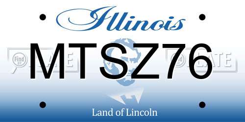 MTSZ76 Illinois License Plate