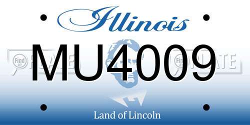 MU4009 Illinois License Plate