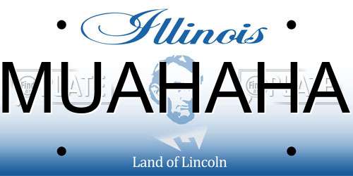 MUAHAHA Illinois License Plate