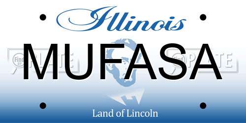 MUFASA Illinois License Plate