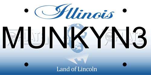 MUNKYN3 Illinois License Plate