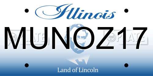 MUNOZ17 Illinois License Plate