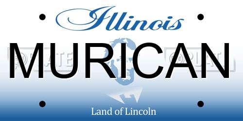 MURICAN Illinois License Plate