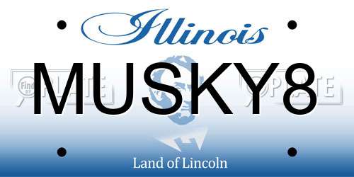 MUSKY8 Illinois License Plate